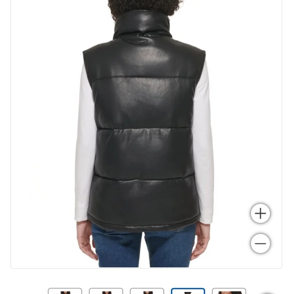 NWT! Marc New York Performance by Andrew Marc PUFFER VEST Faux Leather black new - Picture 4 of 15